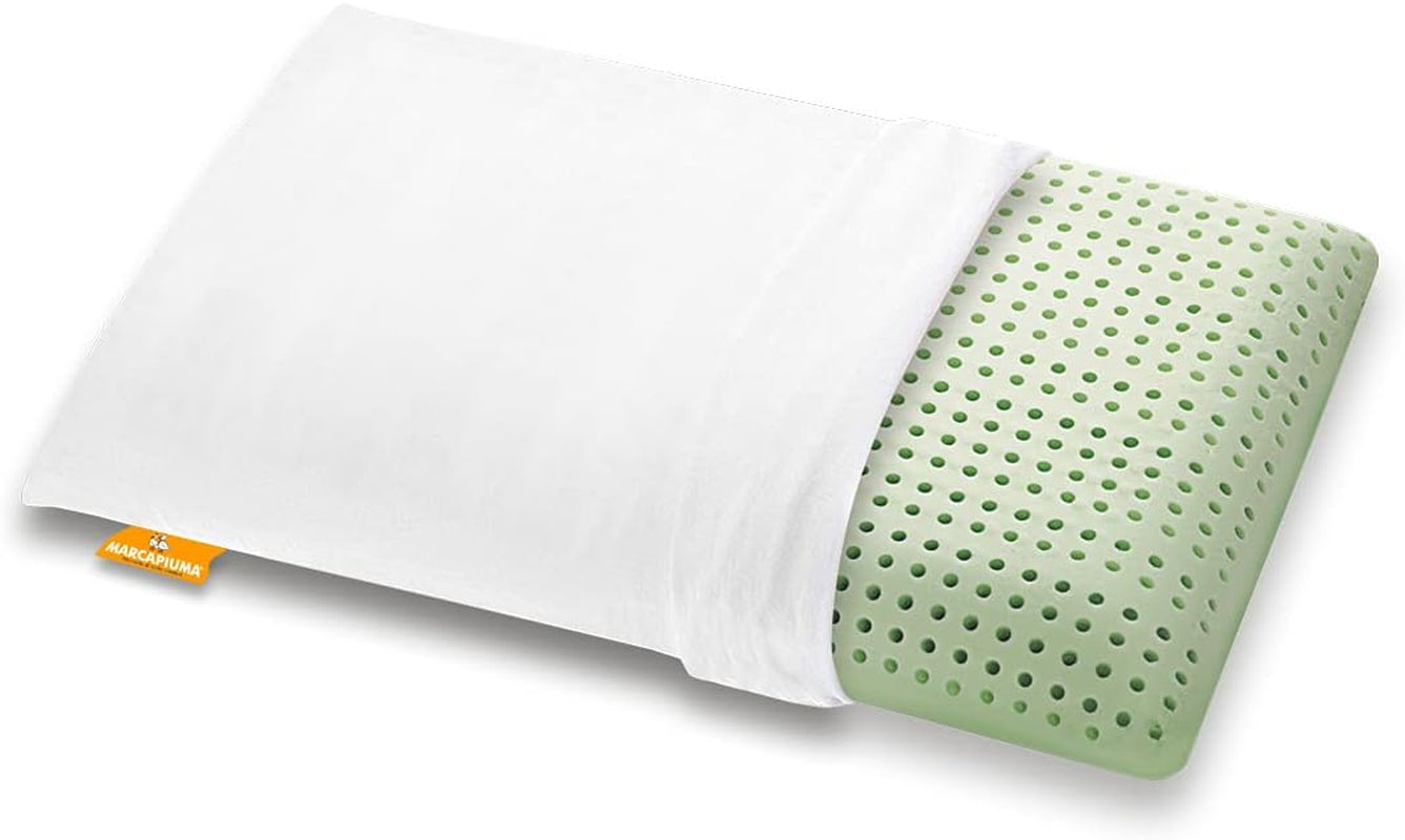 Marcapiuma traagschuim kussen, groen, naturel, met kruiden, 2 stuks Standaard kussens Naty Shop