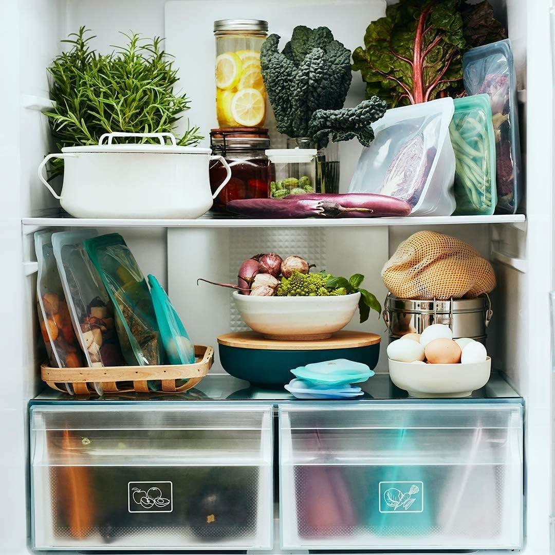 Stasher Bag Herbruikbare premium siliconen voedselzak Sandwichzak Doorzichtig Duurzaam Oven Vaatwasmachine Vriezerbestendig Milieuvriendelijke lunchtas Lekvrij 828 ml voedselbewaardozen Naty Shop