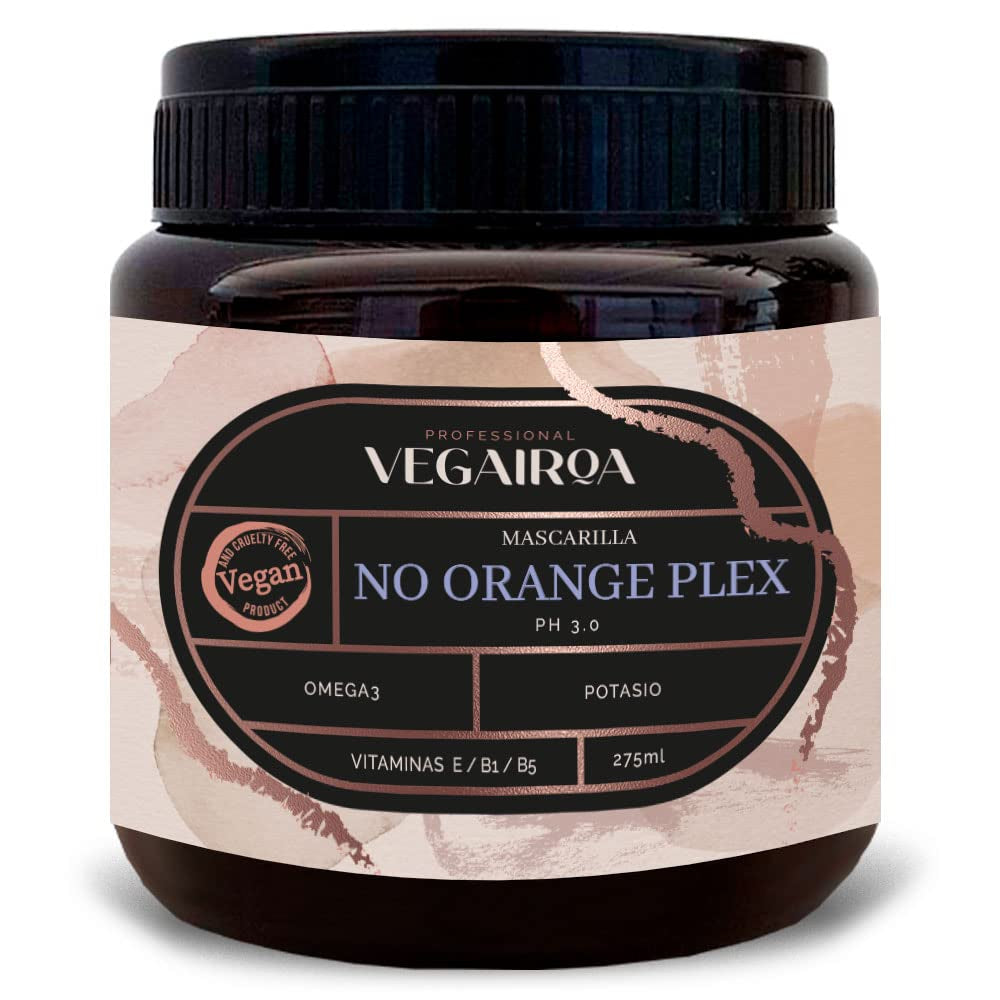 VEGAIROA - No Orange Plex Mask - Masker dat oranje tinten neutraliseert - Diep hydraterende verzorging - Professioneel veganistisch kappersproduct - 300g Naty Shop Haarmasker Standaard titel