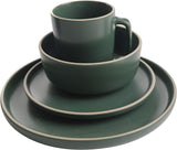 Zuma 16-delige ronde bestekset, borden, schalen, kopjes, besteksets, servies voor vier (16-delig), groen