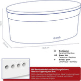 Kela broodtrommel met ventilatiegaten, keramische broodtrommel, SALENA, broodtrommel, wit, 36,5 x 23,5 x 14 cm Voedselbewaardozen Naty Shop