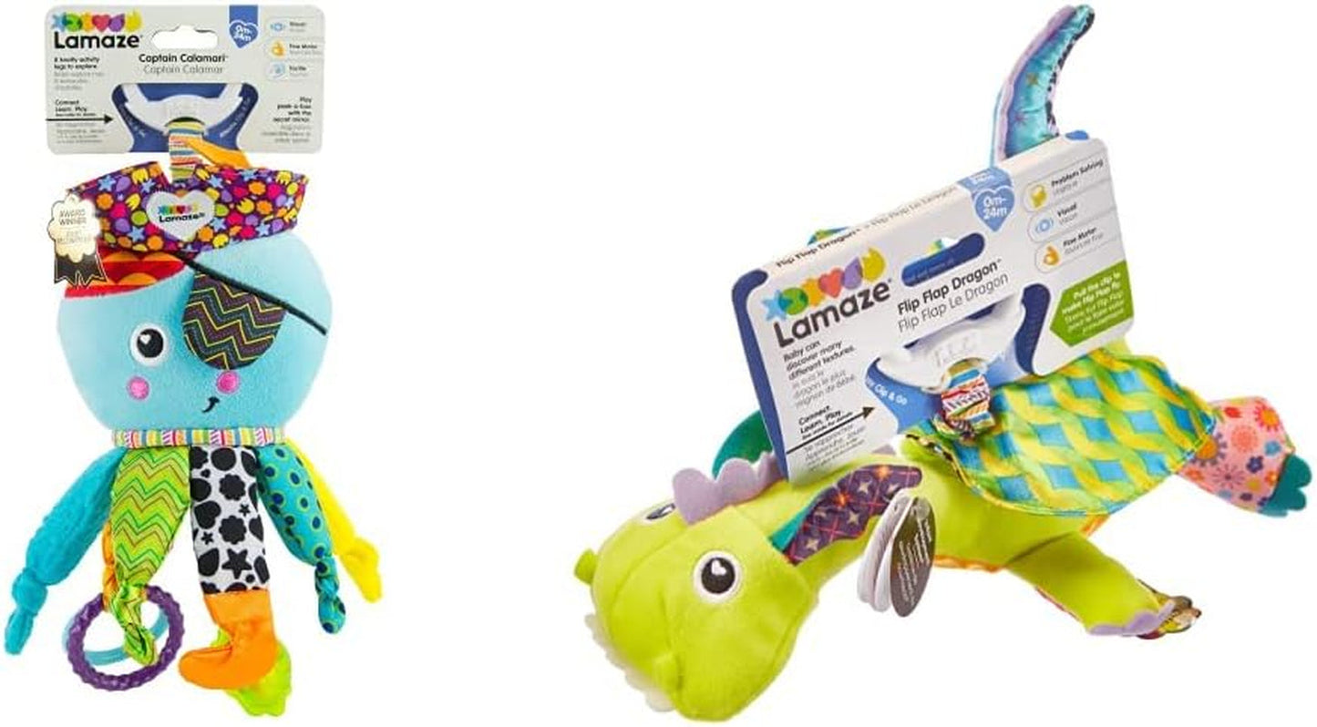 Lamaze speelgoed voor kinderen Captain Calamari Piraat Octopus Clip & Go Hoogwaardig speelgoed voor peuters en Diego Kinderspeelgoed Flying Dragon Clip & Go Hoogwaardig speelgoed voor peuters Bebe Naty Shop Speelgoedpakket met Diego