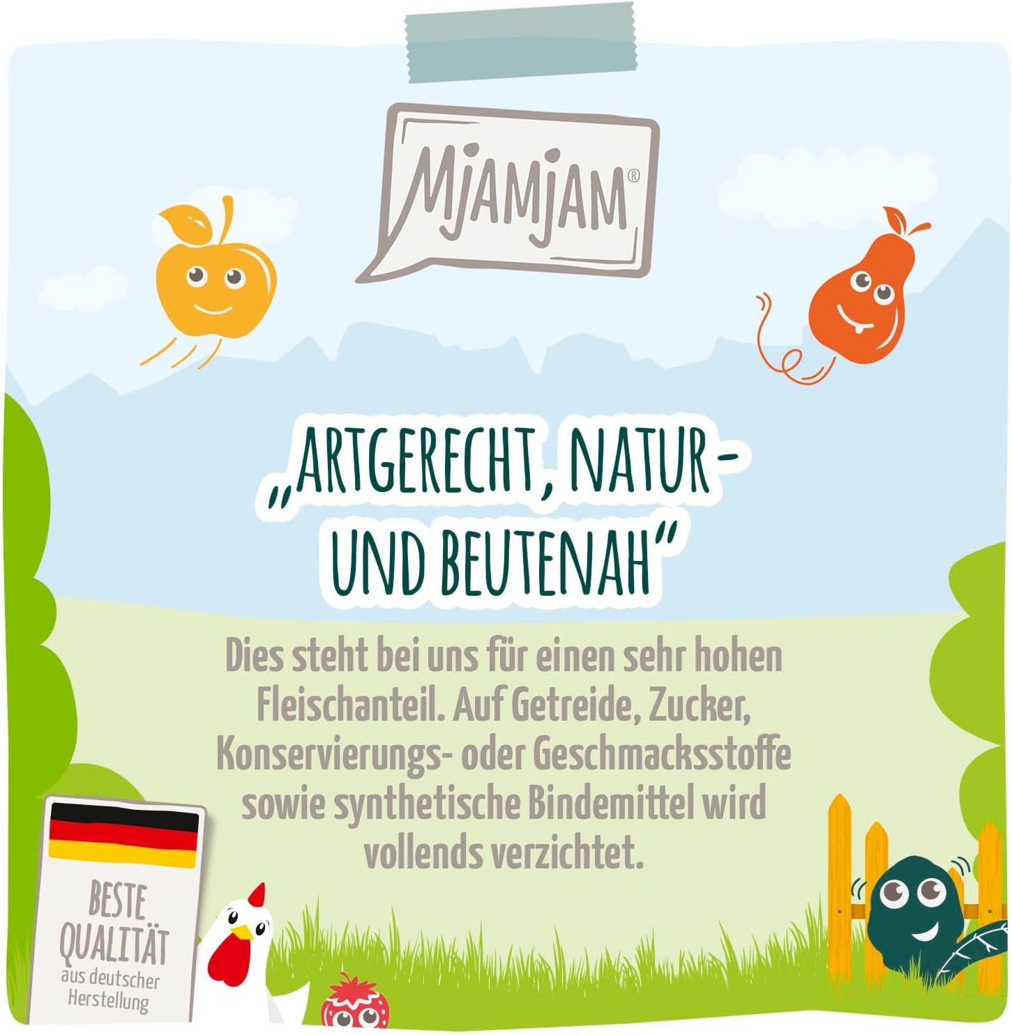 MjAMjAM - Premium Nassfutter für Katzen - Chicks & Friends Box, 9er Pack (9 x 300g), ontvangvrij met extra Fleisch