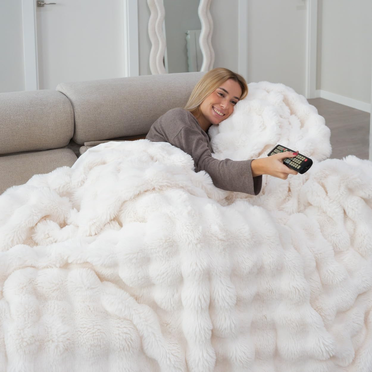 Flamingueo gezellige deken - thermische deken, verzwaarde deken, polyester, bankdeken, kamerdecoratie, fleecedeken, warmte, bedden, deken, winterdeken Bedden en dekens Besuche den Flamingueo-Store