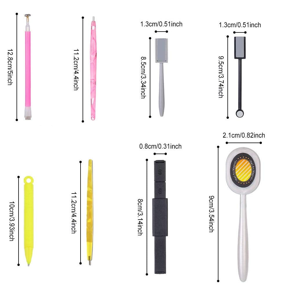 Nail Art Werkzeug Magnetstift, 10 Stück Nagel Magnet Stick Tool Set, Nagel Magnet Stift en Starker Magnet Stock Punktierungsstifte Für DIY 3D Magnetics Katzenauge UV Gel Polnisch Nagel Kunst