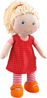 HABA 302108 - Annelie pop, stoffen pop met kleding en haar, 30 cm, speelgoed vanaf 18 maanden, rode poppen Naty Shop Single