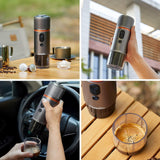 CONQUECO 12V auto-espressomachine: draagbare espressomachine met batterij voor kamperen en reizen - Snelle verwarming in 2,5 minuten - 8 espressokopjes in één keer opladen