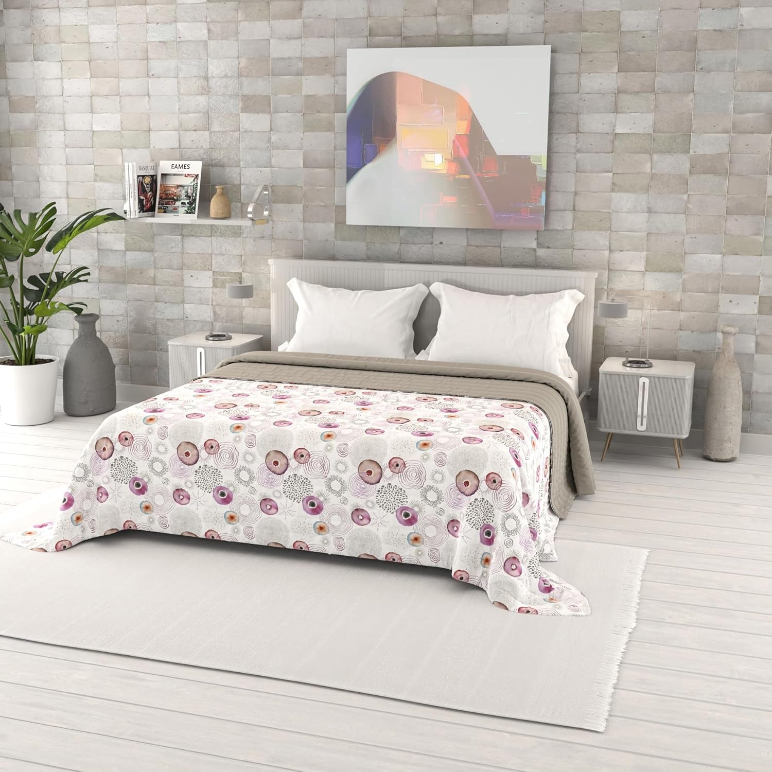 Zomerdekbed met fantasieprint, polyestervulling, Bloemblaadjes, 260X270Cm Dekbedden en quilts Naty Shop Morfeo 260X270Cm