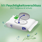 Tempo toiletdoekjes "Gentle & Caring" - Megapack - 16 pakjes van 42 doekjes - Duo Packs - met natuurlijke kamille - toiletpapier, dermatologisch getest en neutraal voor de huidph
