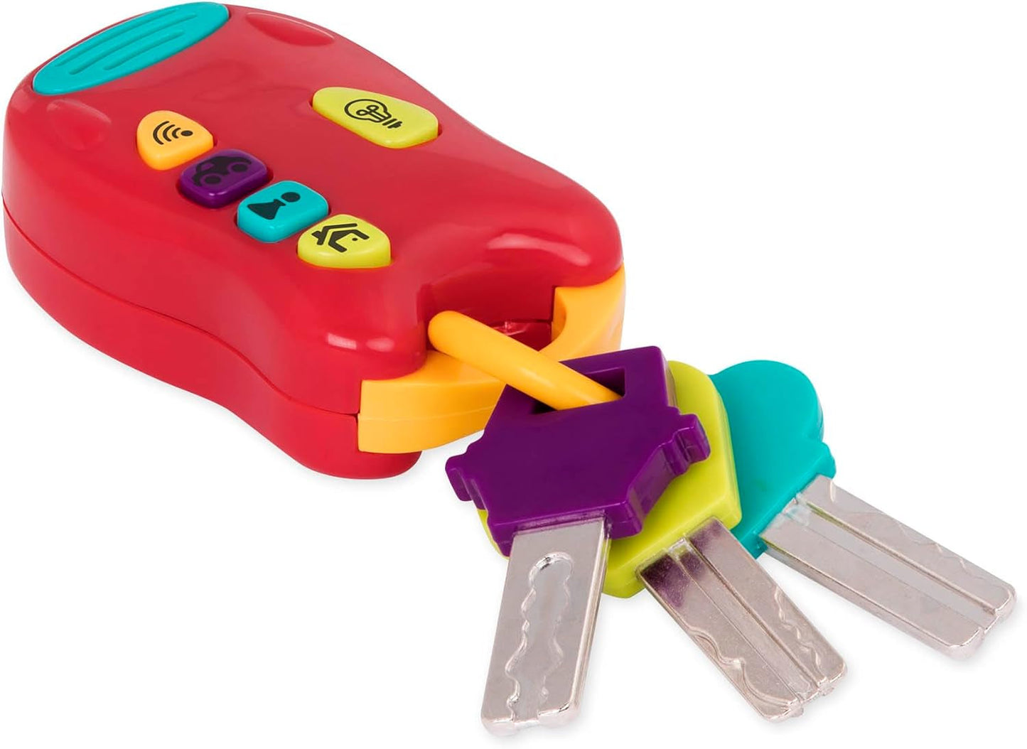 Battat toy key baby speelgoed - Kleurrijke autosleutel sleutelhanger met licht en geluid voor kinderen vanaf 10 maanden Bebe Toys Naty Shop