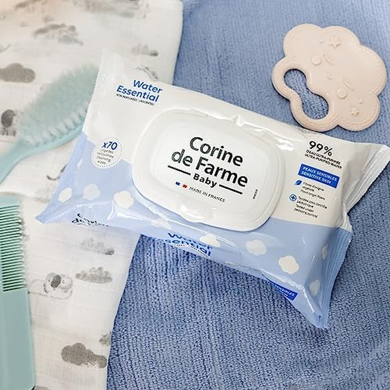 - Change Water Essential babydoekjes x70 - Toiletartikelen van plantaardige vezels - 99% ultragezuiverd water - Hygiëne vanaf de geboorte - Hersluitbaar deksel