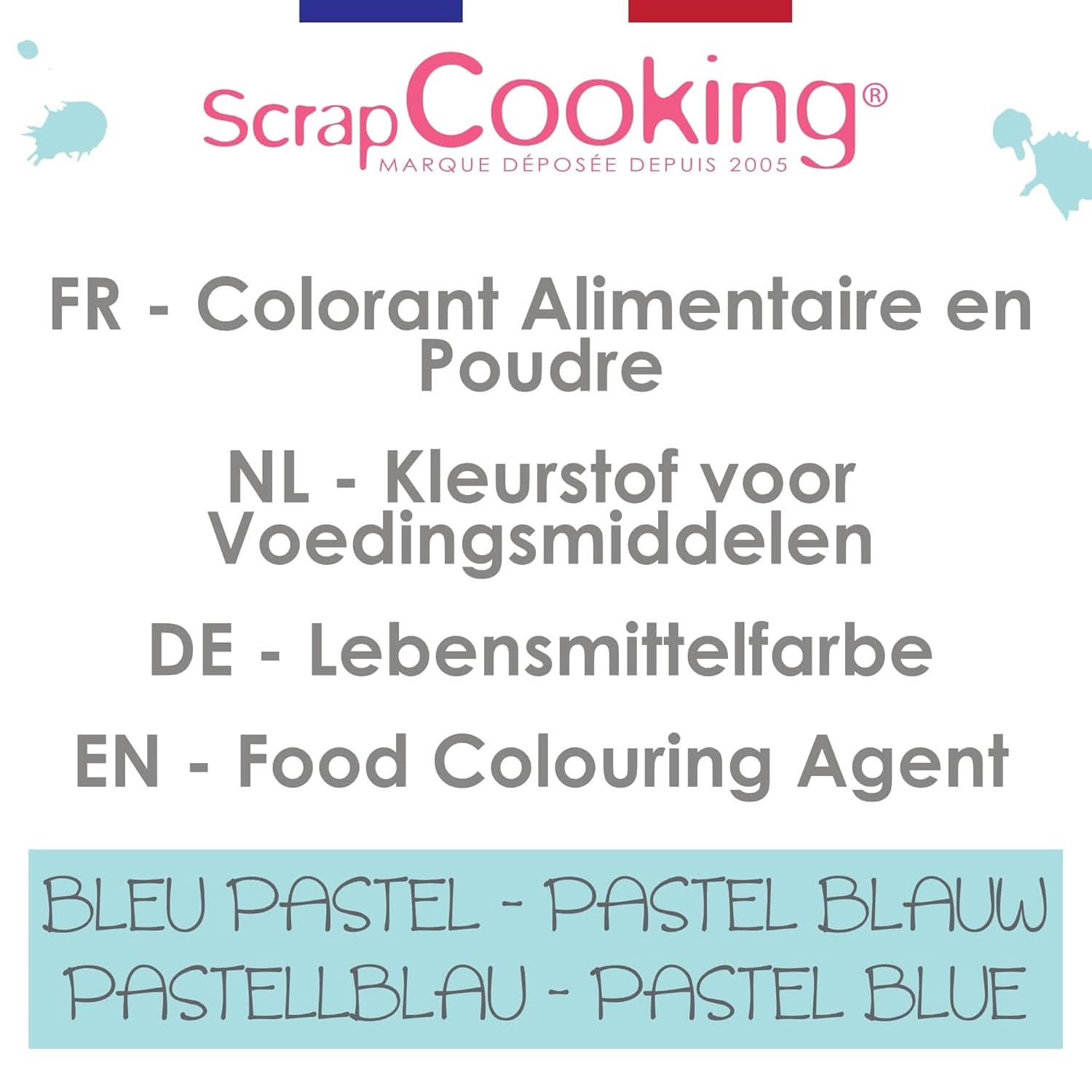 Scrapcooking, poederkleurstof, pastelblauw, 5 gram Naty Shop