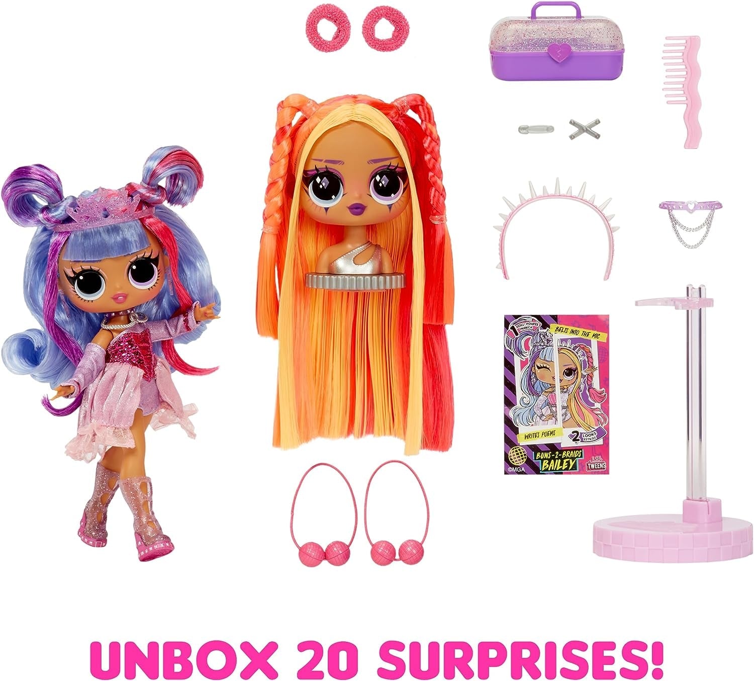 LOL Surprise Tweens Surprise Swap Series - Buns-2-Braids Bailey - Modepop met meer dan 20 verrassingen, inclusief stylinghoofd en fantastische accessoires en outfits - voor kinderen vanaf 4 jaar