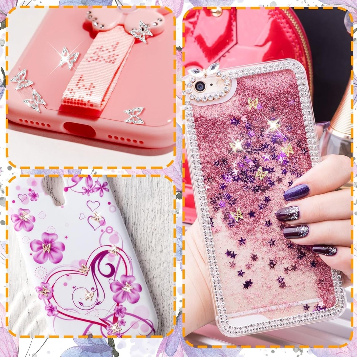 80 stks 3D Vlinder Nagel Charmes Legering Vlinder Goud Zilver Glitter Nail Art Decoraties Nagel Sieraden Accessoires DIY Manicure voor Vrouwen