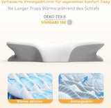 Ergonomisch cervicaal nekkussen van traagschuim met afneembare wasbare hoes voor orthopedische slaap, nekpijn en buikpijn (55X35X13 Cm) Naty Shop Cervicale orthopedische kussens