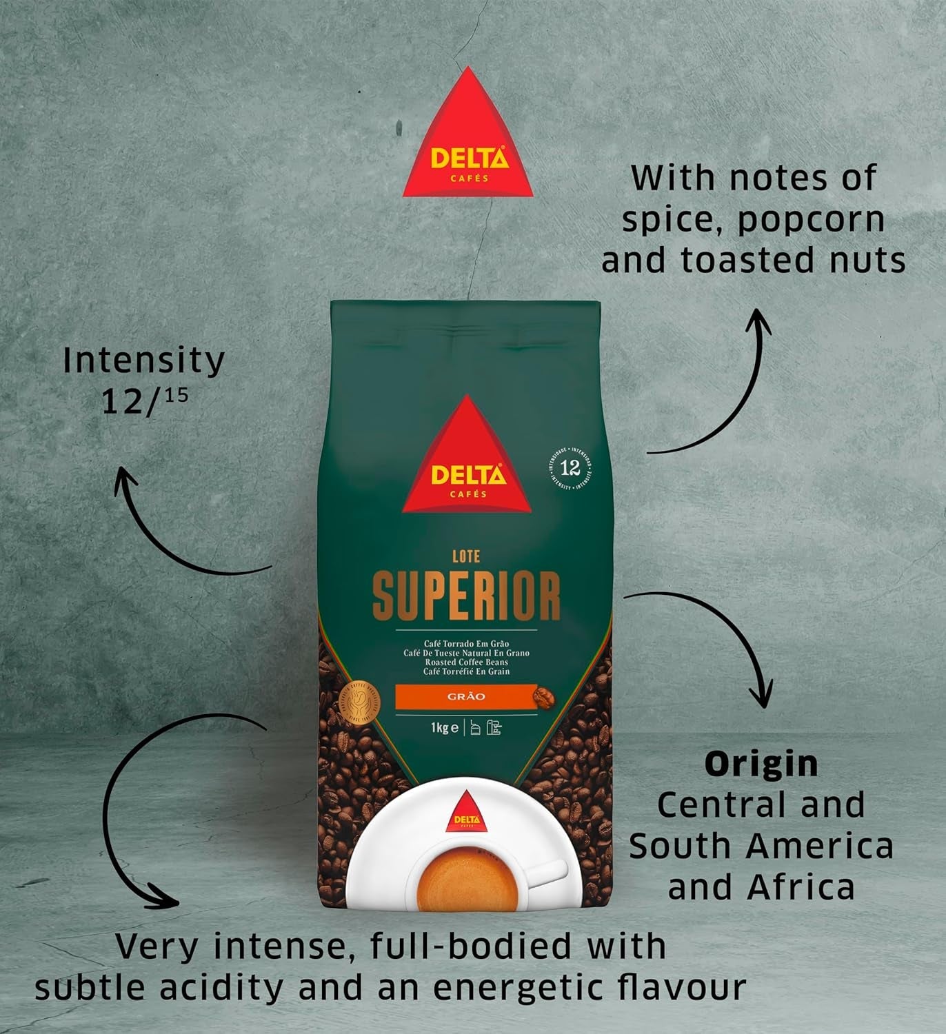 Partij verpakking Delta Superior koffiebonen 1 kg