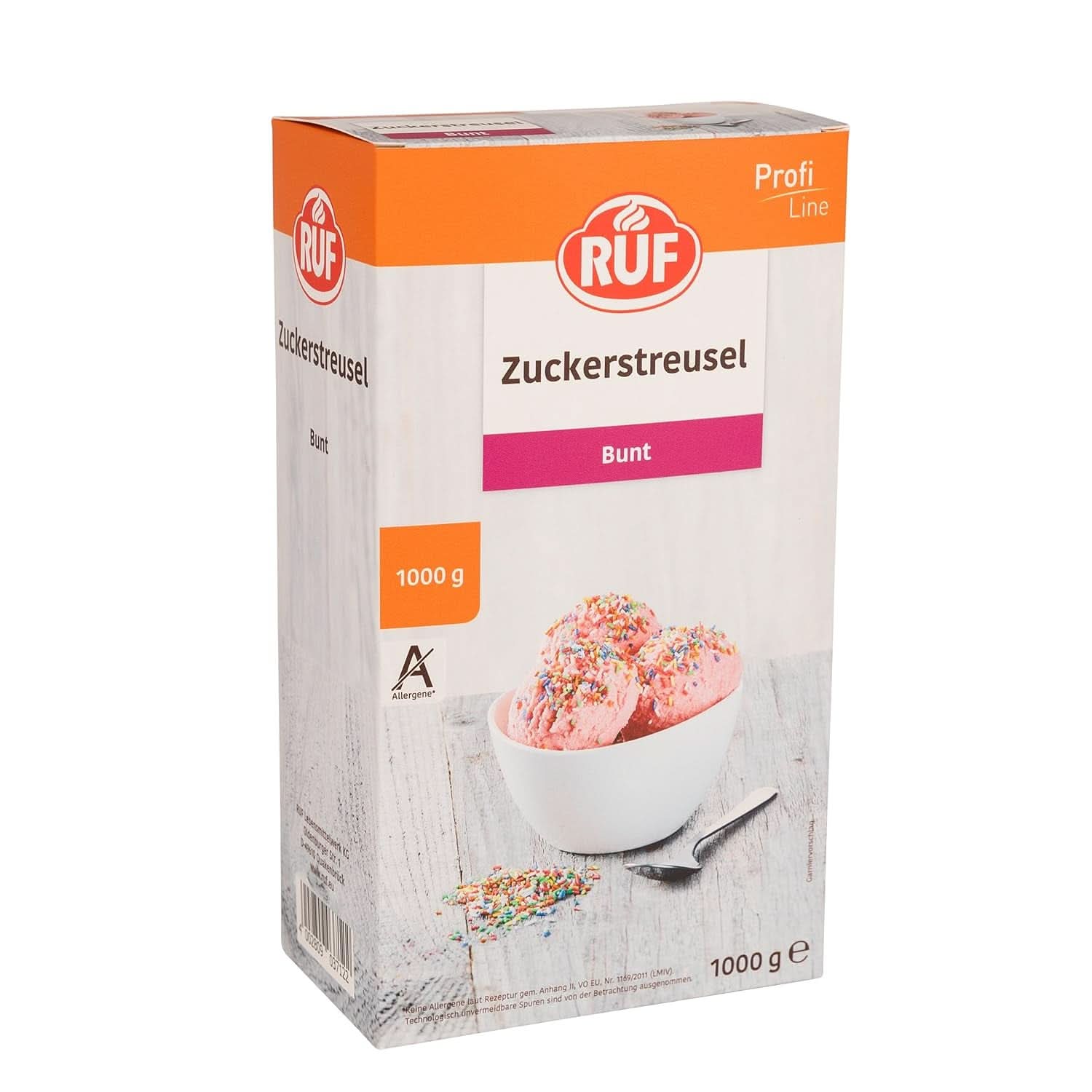 RUF Hagelslag gekleurde suiker in regenboogkleuren, 1 kilogram Hagelslag Naty Shop Meerkleurige snoepjes