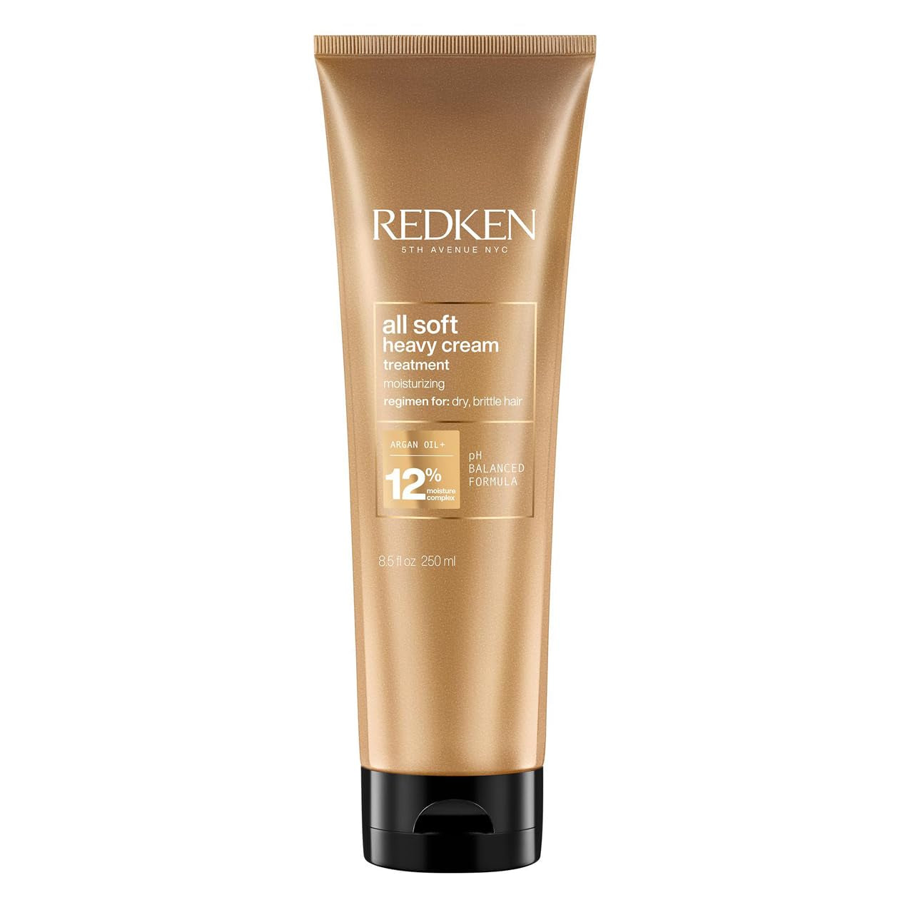 Redken haarmasker voor droog en broos haar, revitaliseert en hydrateert, met keratinecomplex en arganolie, geheel zachte, zware crème, 1 x 250 ml Naty Shop haarmasker