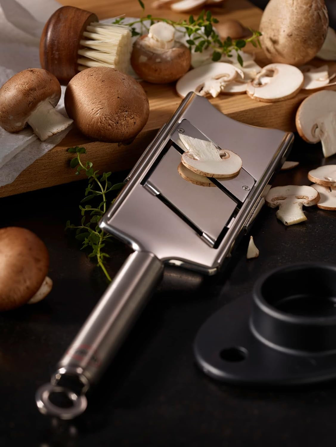 RÖSLE gourmetschaaf Hoogwaardige snijmachine voor truffels, fijne champignons, parmezaanse kaas, radijsjes, dunne plakjes, roestvrij staal 18/10 Dunschiller RÖSLE
