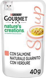 Crystal Delicate Suppenfond für die Katze, met natuurlijke Lachs, garniert met Gemüse, 40 g, 32 Stück