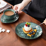 Vancasso steengoed koffieservies STARRY 12-delige koffieset voor 4 personen inclusief koffiekopjes en schotels vintage look
