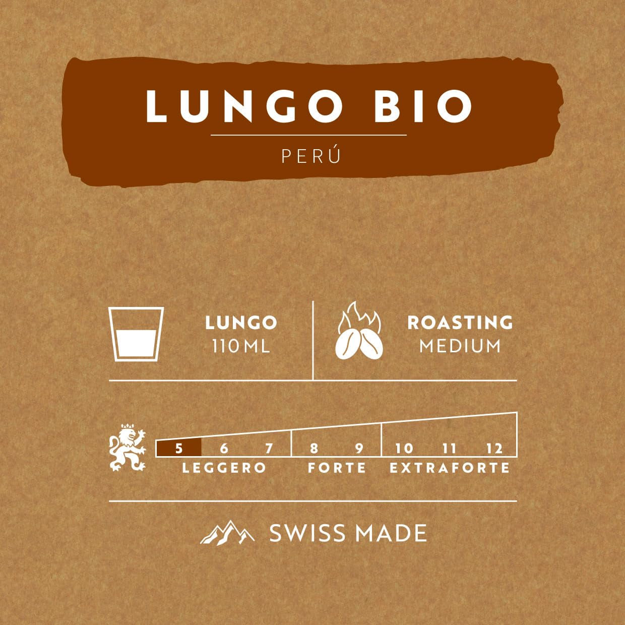 Café Royal Peru Lungo Bio – Nespresso®-compatibele Kaffeekapseln, 100% Arabica uit Peru, romig, Intensität 5/12, Fairtrade, 100 Kapseln