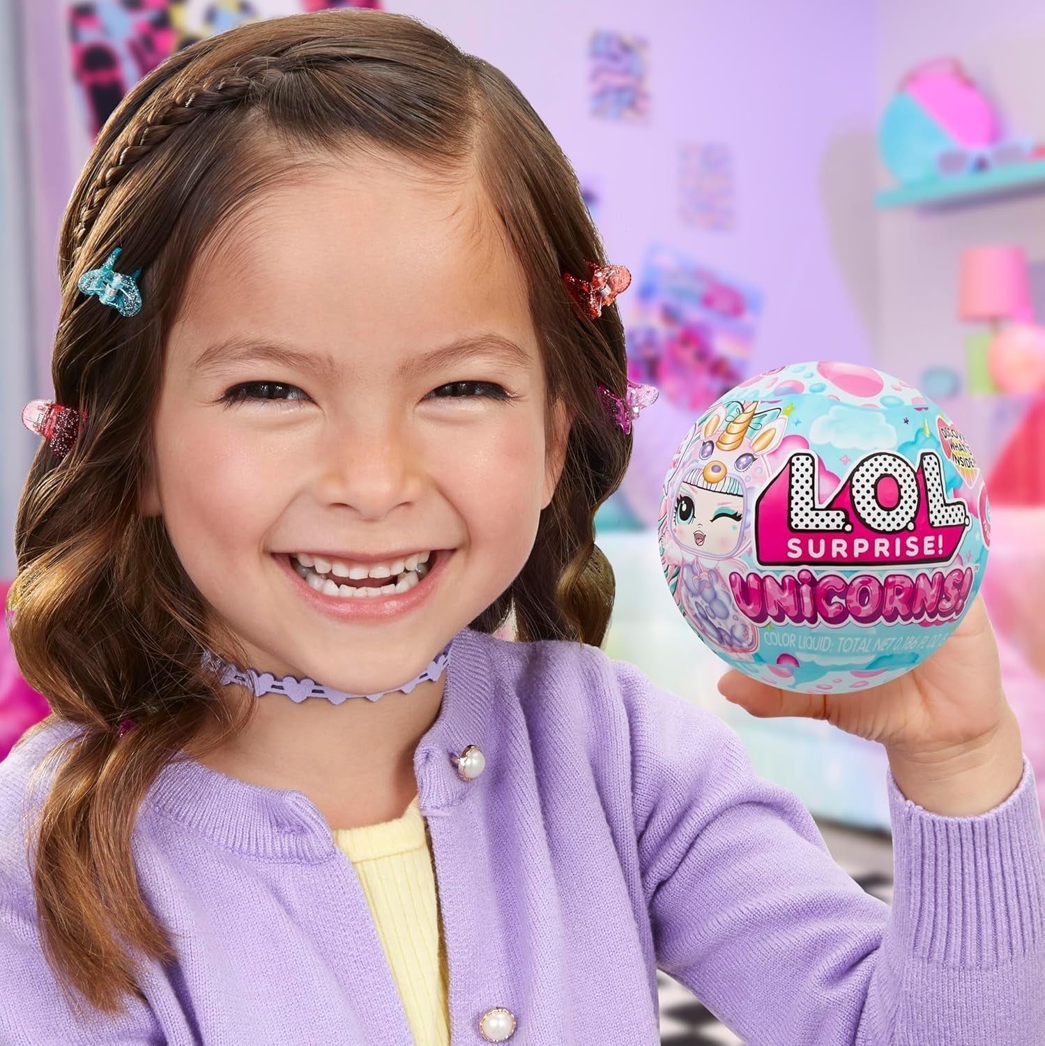 LOL Verrassing! Unicorns Tots - Inclusief 1 pop met doorzichtig lichaam en lavalampeffect, gepantserde verpakking, 8 verzamelpoppen met 2 kleurrijke mixen, voor kinderen vanaf 4 jaar