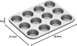 Kitchen Craft Muffin-bakplaat, antiaanbaklaag, biedt plaats aan 12 muffins, 35 cm x 27 cm Naty Shop bakpannen en dienbladen