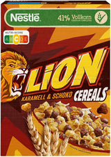 Cereal LION, Granenchocolade met karamel en 41% volkorenmeel, verpakking 8 x 400 gram Cereal Naty Shop