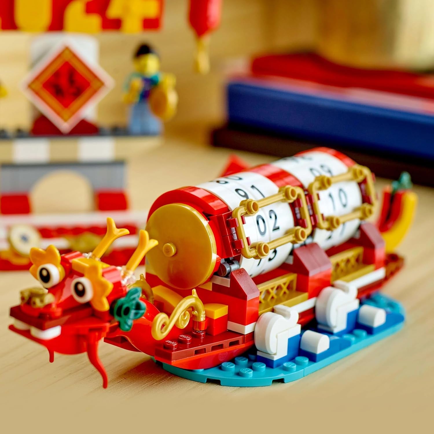 LEGO Vakantiekalender, Chinees kerstcadeau voor jongens en meisjes, Nieuwe maanjaar bouwset, laat kinderen fantasierijk spelen, Feestelijk speelgoed, Chinees Nieuwjaar decoratie 40678 Bouwsets Besuche den LEGO-Store