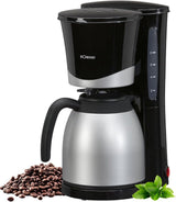 Bomann® koffiezetapparaat met thermoskan | voor 8-10 koppen koffie | zonder temperatuurverlies | koffiezetapparaat met filter | 1 liter | Espresso | Filterkoffiezetapparaat met thermoskan | KA 168 zwart