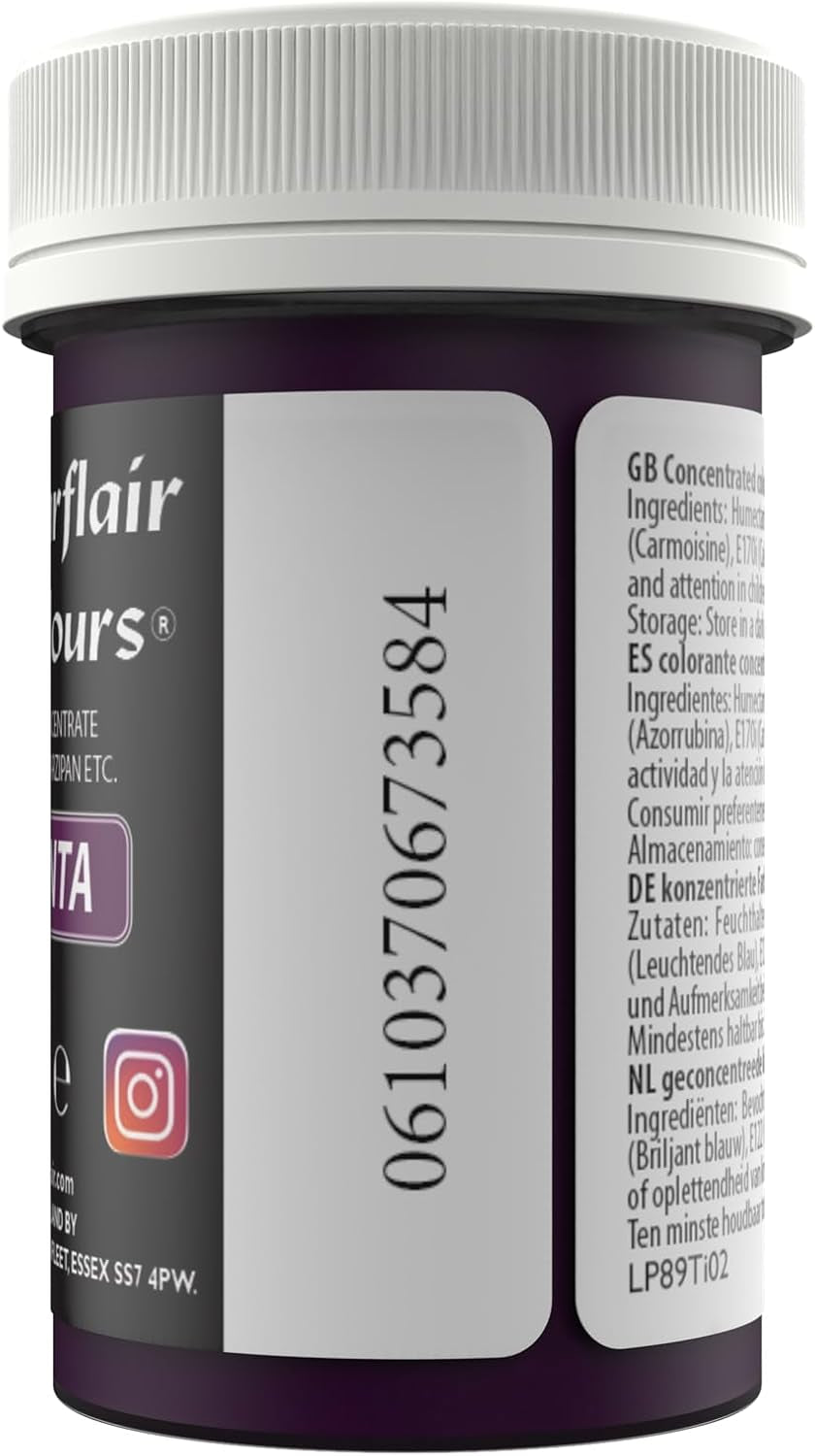 Sugarflair Pasta Voedselkleuring Pastel Magenta, Voedselkleuring voor Pasta, Fondant en Marsepein, Spectraal Geconcentreerde Kleuren - 25g