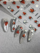 JMEOWIO Nagelsticker Halloween 9 Blatt Nail Art Sticker Selbstklebend Nagelaufkleber Süße Geisterblume Decoratie Nageldesign Zubehör