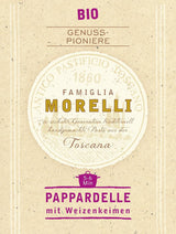 BioGourmet Pappardelle met Tarwekiemen - Biologische Brede Pasta voor Stoofschotels en Sauzen - met Extra Voedingsstoffen | 500 g Biologisch en Veganistisch