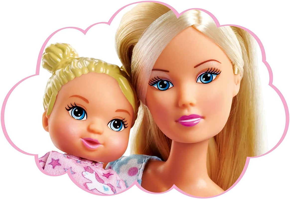 Simba Steffi Love Sweet Dreams / Schattige babypop en wieg / met glow-in-the-dark-functie / 12 stuks / 29cm / Voor kinderen vanaf 3 jaar