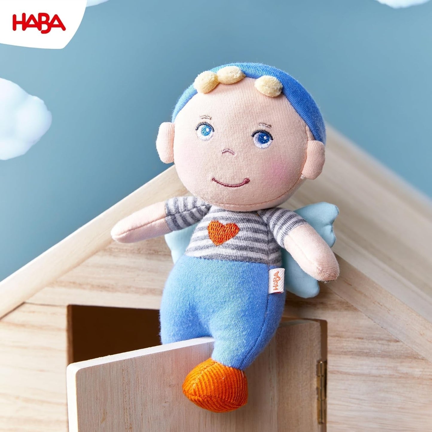 HABA Beschermengelmatten - Pluche textielpop (15 cm), ideaal welkomstcadeau voor baby's en peuters - wasbaar op 30°C - 2011869001 Poppen Naty Shop