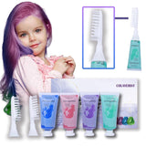 COLAYERIST Haarkrijt 4 kleuren Volwassen meisjes haarkrijt Kinderen Tijdelijke haarverfset Kinderen Wasbaar Niet-giftig Haarkrijt Geschenken Meisjes 6 7 8 9 10 11 12 13 jaar oud Haarverf Naty Shop Groen + Blauw + Roze + Paars