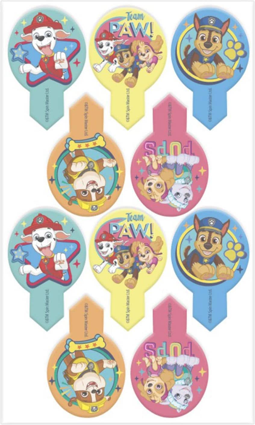 Dekora, Dekorapin Paw Patrol Eetbare Taartdecoraties, 20 Eetbare Papieren Wafeltjes - 6,5 X 4 Cm Naty Shop