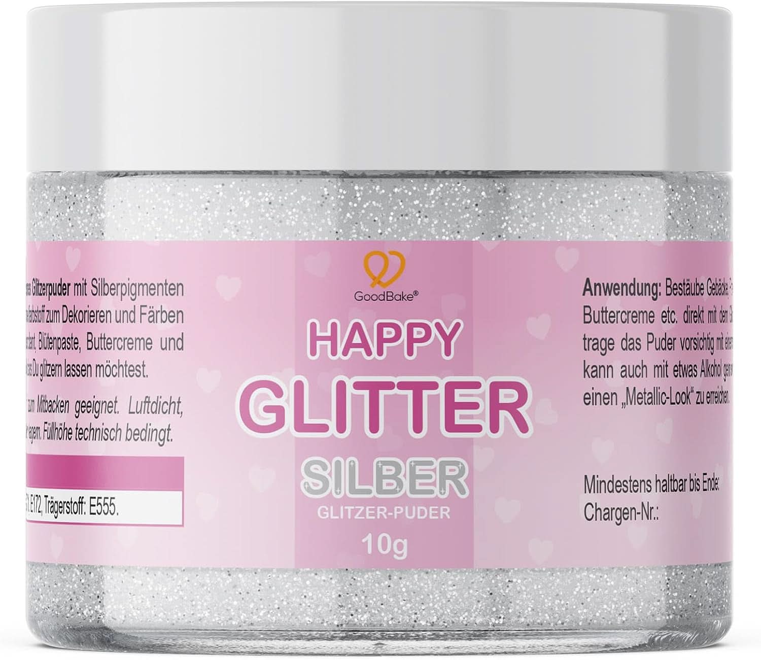Goodbake Happy Glitter Gold - Eetbare glitters, 10 gram Glitter Naty Shop Silver