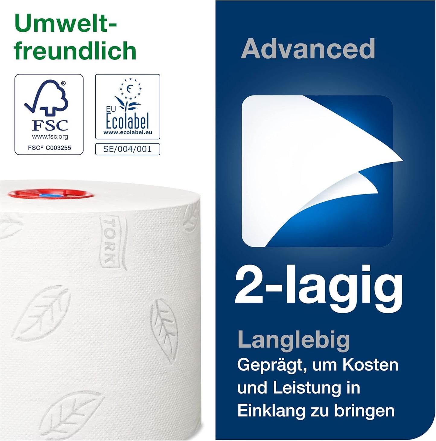 Tork 127530 Geavanceerde kwaliteit Midi zacht toiletpapier voor Tork T6 Dual Roll toiletpapierdispenser / 2-laags scheurbestendig zacht toiletpapier 27 stuks (27 x 100 meter)