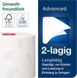Tork 127530 Geavanceerde kwaliteit Midi zacht toiletpapier voor Tork T6 Dual Roll toiletpapierdispenser / 2-laags scheurbestendig zacht toiletpapier 27 stuks (27 x 100 meter)