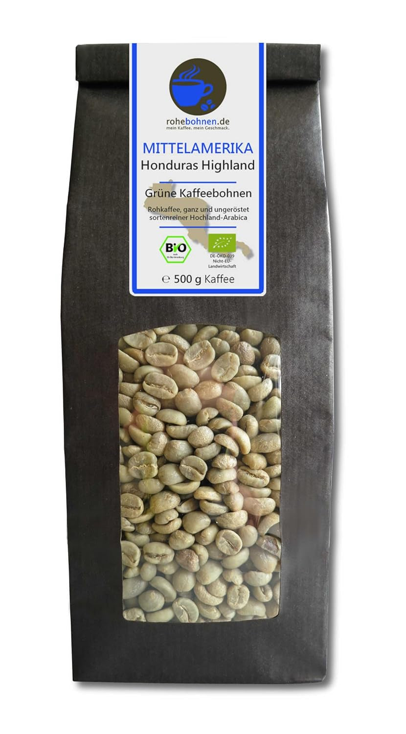 Bio Rohkaffee - Grüner Hochland Kaffee Honduras Highland (grüne Kaffeebohnen 500g) - GMP gezertifiziert