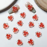50 stuks 3D Blume Nagel Charms Nageldesign Glitzersteine ​​Nailart Strasssteine ​​Bloem Nagel Charmes Lichtgevende Bloem Nail Art Charms Bunte Blumen Deko Nagel Steinchen Bloemen Nagelsteentjes