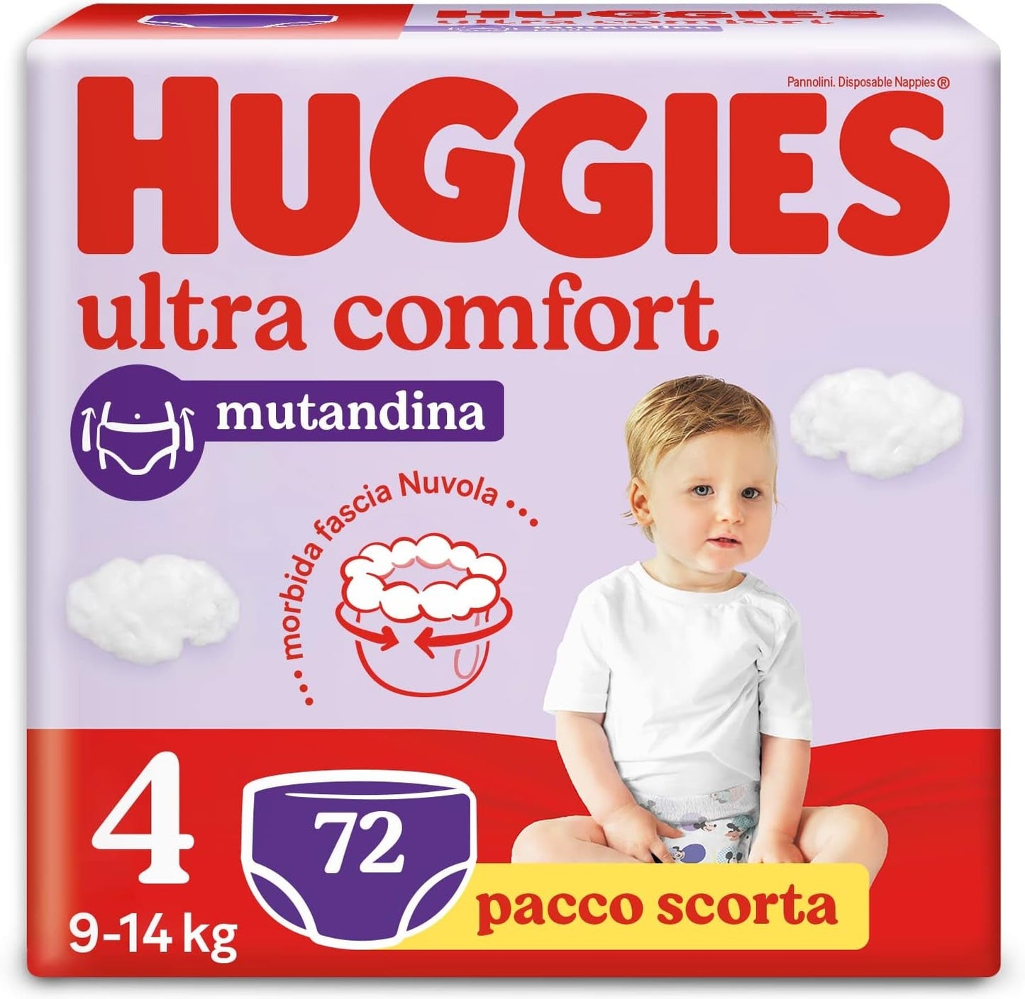 Huggies Ultra Comfort-luiers, maat 4 (9-14 kg), verpakking van 72 luiers