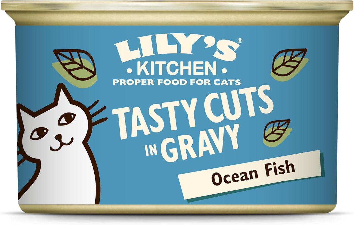 Lily's Kitchen Fish Tasty Cuts Nat kattenvoer - 24 stuks (24 x 85 g) Heerlijke stukjes vis in saus voor katten