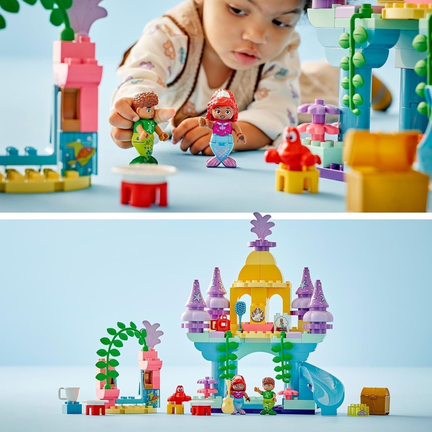 LEGO DUPLO | Disney Ariël's magische onderwaterpaleis, educatief speelgoed voor Ariël de zeemeermin, onderwaterkasteel voor kinderen vanaf 2 jaar 10435 Bouwsets Besuche den LEGO-Store