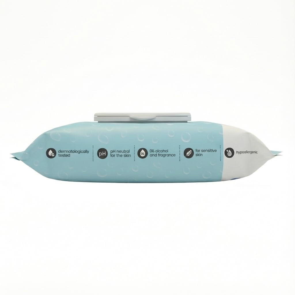 Kindii Water Care Vochtige doekjes - Aqua Babydoekjes - 100% viscose, 99,9% water, grapefruitextract, sjaalmaat 150x200, 100% biologisch afbreekbaar, plasticvrij, reinigingsdoekjes voor de gevoelige huid
