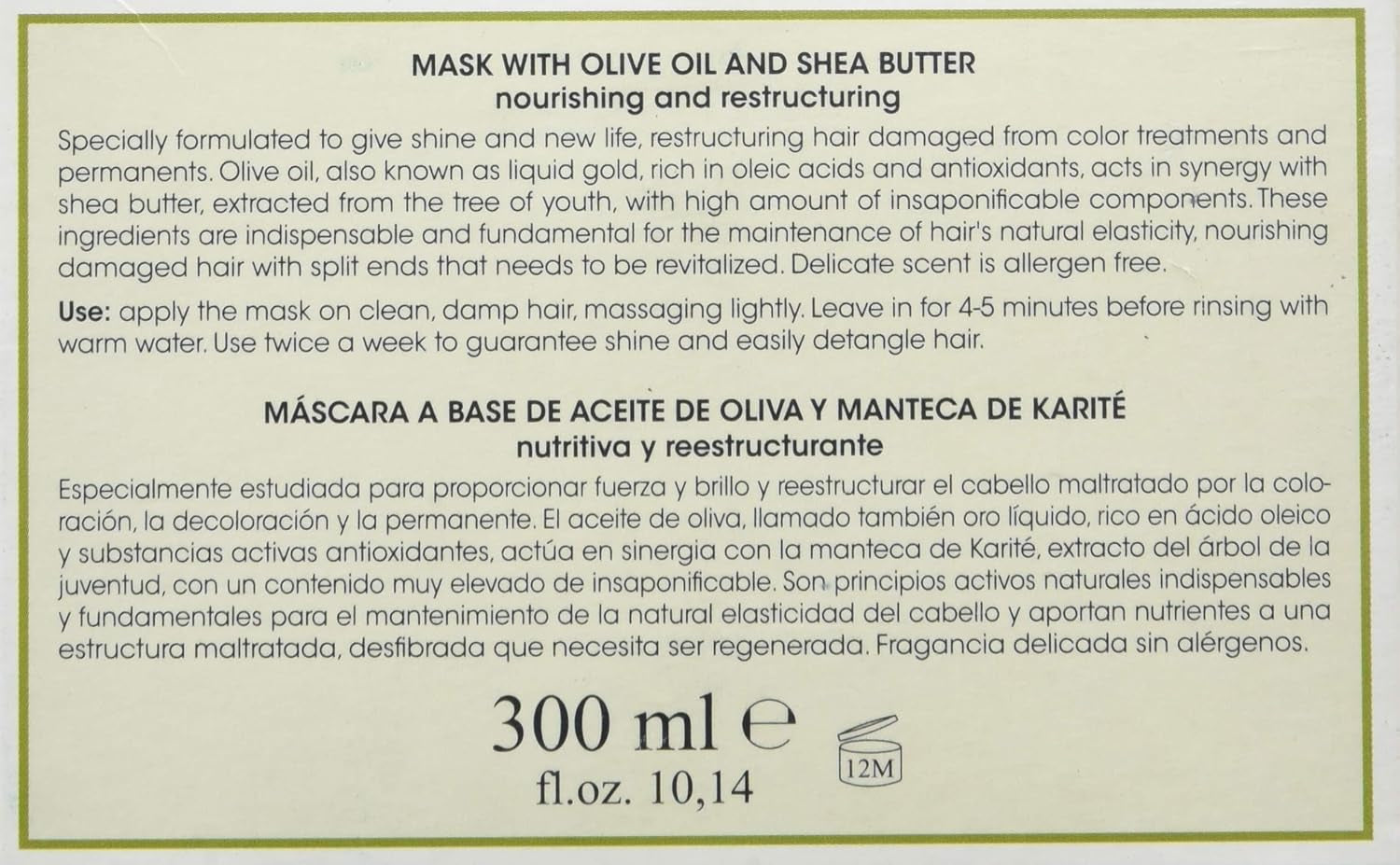 Olivaolie gezichtsmasker - 300 ml Naty Shop haarmasker