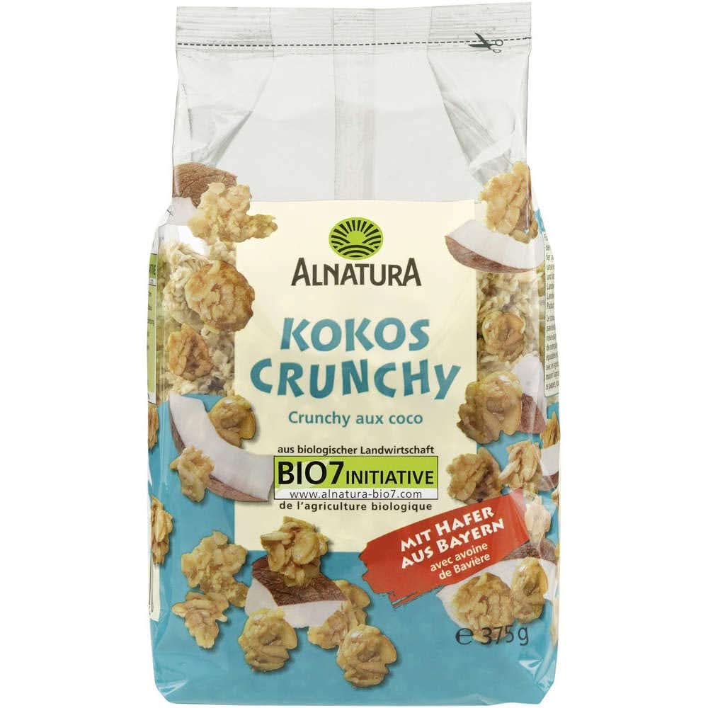 Biologische muesli knapperig met kokos, 375 gram Cereale Naty Shop