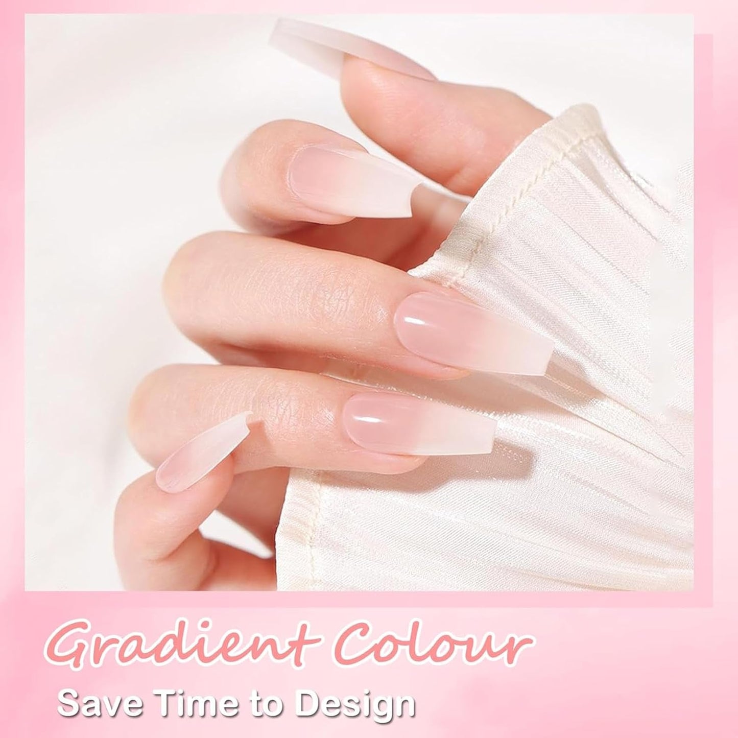 Ballerina kunstnagels set - 240 stuks delicate lila roze kunstnagels, volledig dekkende lijm op kunstnagels, kunstnageltips set voor manicure en nagelkunst voor vrouwen en meisjes (lavendelroze)